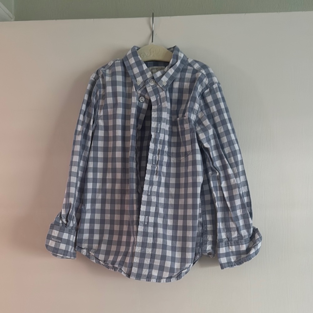 Kids Crewcuts 3T Blue Checkered Shirt